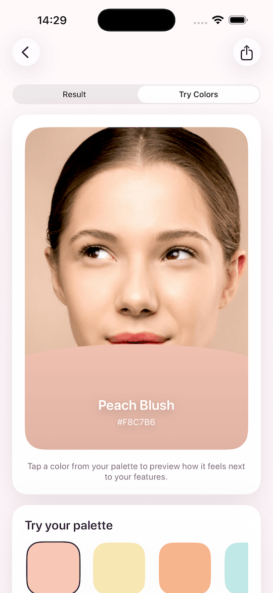 Undertone result screen